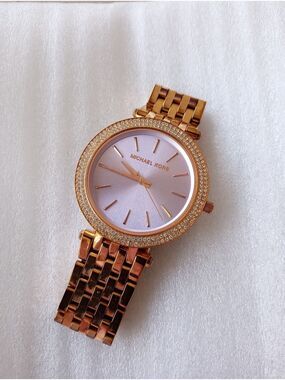 Michael Kors Darci Rose Gold Tone Watch Lavender Face